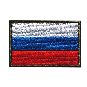 Шеврон флаг России в черной окантовке