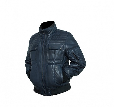 Куртка кожаная MK17-11K (Vegital Dark Blue) фото
