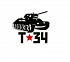Наклейка на авто "Танк Т-34", средняя (14,3х15,9см) фото